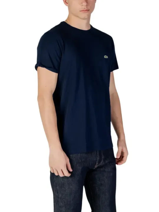Lacoste blaues Baumwoll-T-Shirt mit Logo