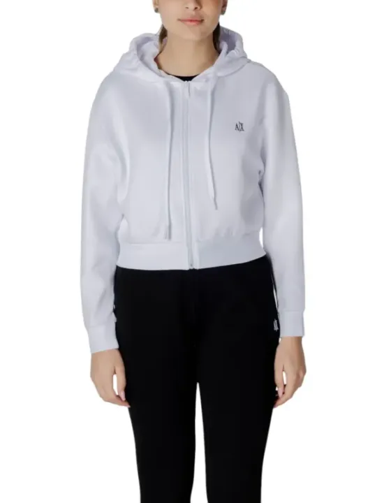 Weiße Armani Exchange Crop Hoodie