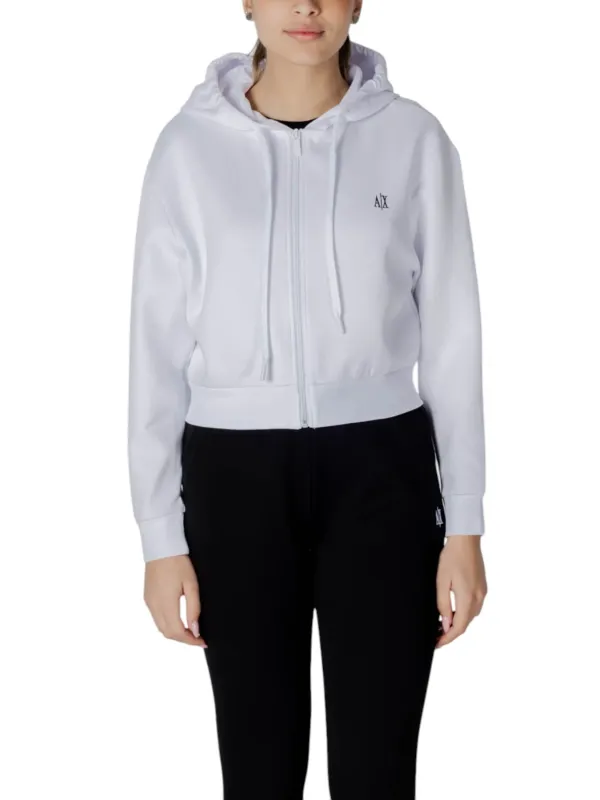Weiße Armani Exchange Crop Hoodie