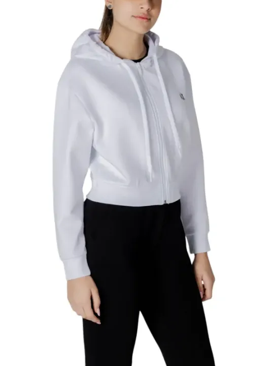 Weiße Armani Exchange Zip-Up Kapuzenjacke