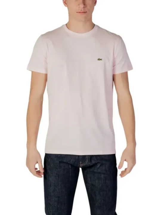 Rosa Lacoste Baumwoll-Pullover-T-Shirt