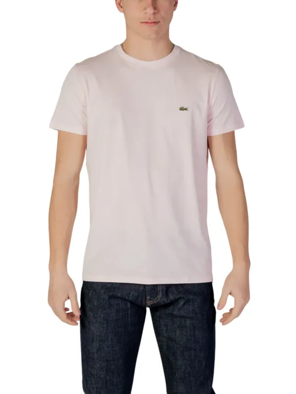 Rosa Lacoste Baumwoll-Pullover-T-Shirt