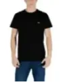 Schwarzes Lacoste Baumwoll-Polyester T-Shirt