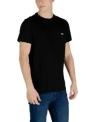 Schwarzes Lacoste Baumwoll-T-Shirt Slimfit
