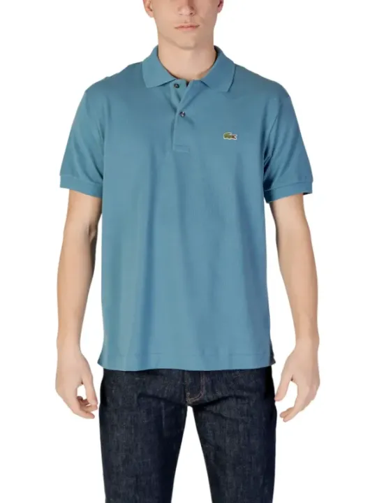 Blaues Lacoste Polohemd mit Krokodil