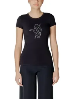 Schwarzes Armani Exchange Baumwoll-T-Shirt