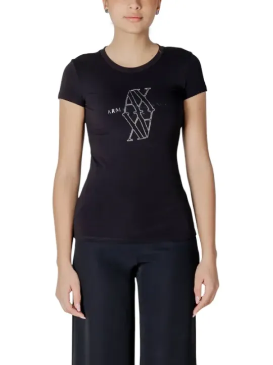 Schwarzes Armani Exchange Baumwoll-T-Shirt