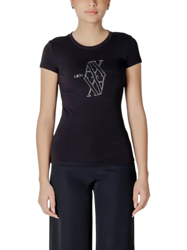 Schwarzes Armani Exchange Baumwoll-T-Shirt