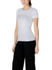 Guess Logo Baumwoll T-Shirt weiß