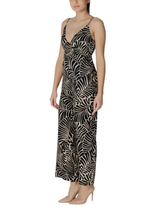 Abstrakter Palmenprint, langes Sommerkleid Only
