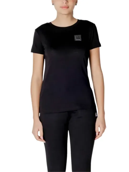 Schwarzes Armani Exchange Baumwoll-T-Shirt