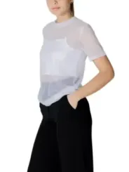 Transparente Mesh T-Shirt schwarze Hose