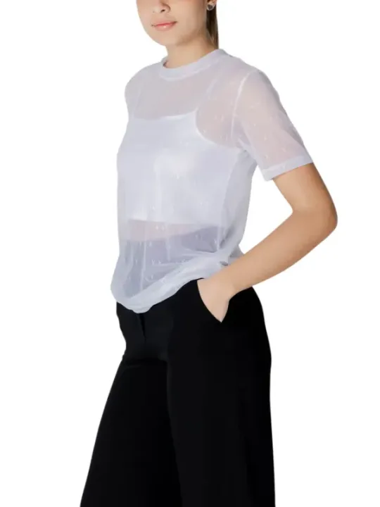 Transparente Mesh T-Shirt schwarze Hose