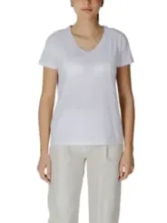 Weißes Armani Exchange V-Ausschnitt T-Shirt