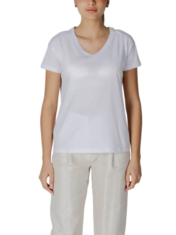 Weißes Armani Exchange V-Ausschnitt T-Shirt