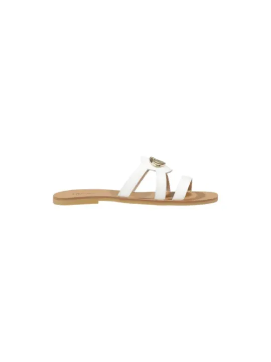 Liu Jo goldene Damensandale flach