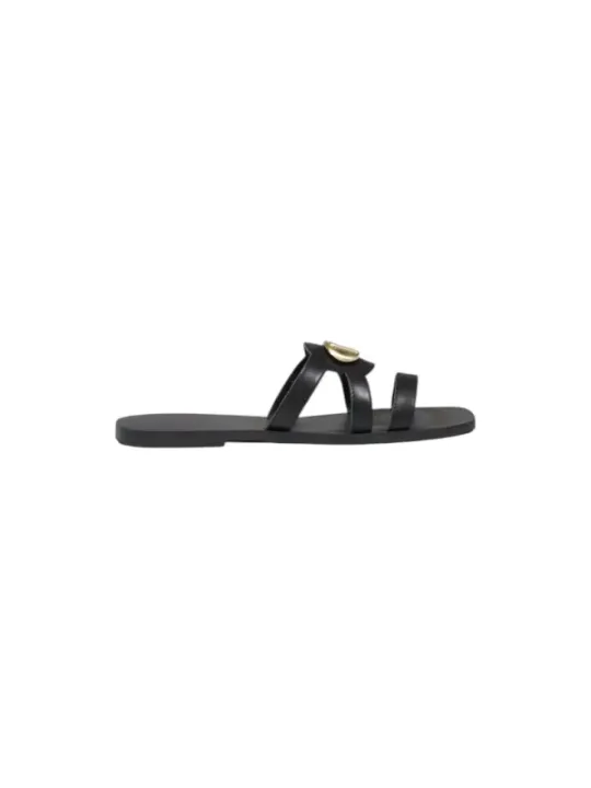 Schwarze Liu Jo Riemchensandalen mit Gold.