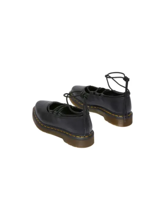 Schwarze Leder Schuhe mit Gelb