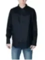 Schwarzes Baumwollpoplin Hemd Armani Exchange