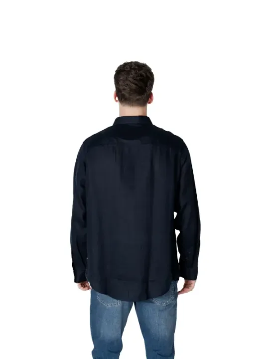 Schwarzes Armani Exchange Hemd mit Knopfleiste
