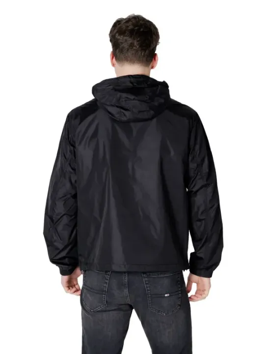 Graue wasserdichte Windbreakerjacke mit Kapuze