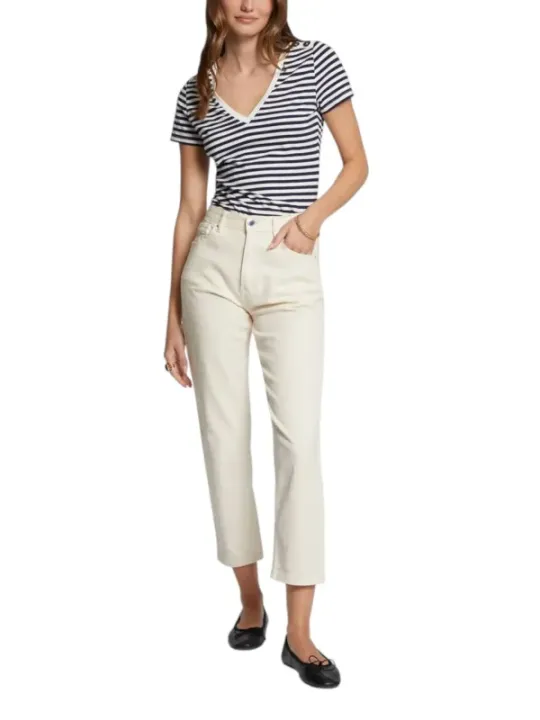 Off-white taillierte, cropped Jeans aus Denim