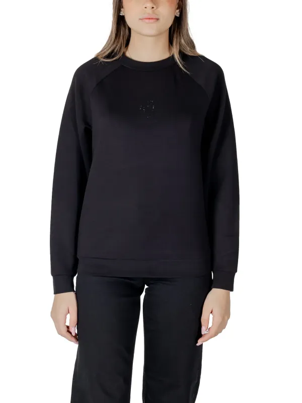 Schwarzer Sweatshirt mit pinken Nähten