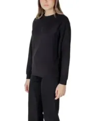 Schwarzes Cropped Crewneck Sweatshirt