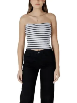 Gestreifte weiße Baumwoll-Röhrentop Calvin Klein