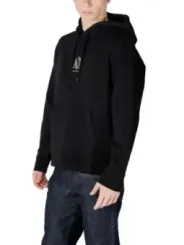 Schwarzer Armani Kapuzenpullover mit Logo