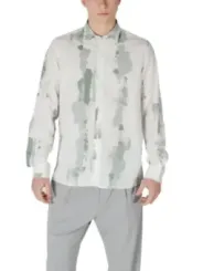 Gemustertes weißes Hemd für Herren