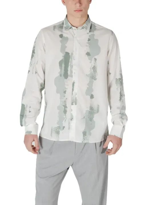 Gemustertes weißes Hemd für Herren