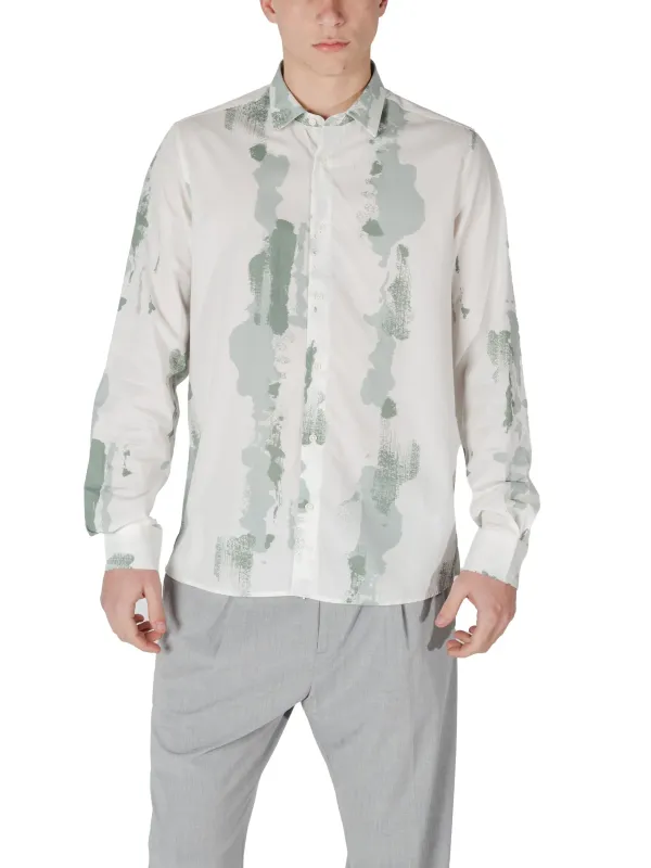 Gemustertes weißes Hemd für Herren