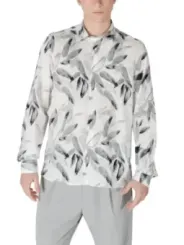 Weißes Hemd mit Blattmuster