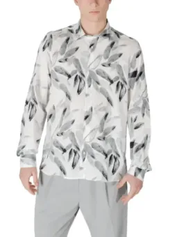 Weißes Hemd mit Blattmuster