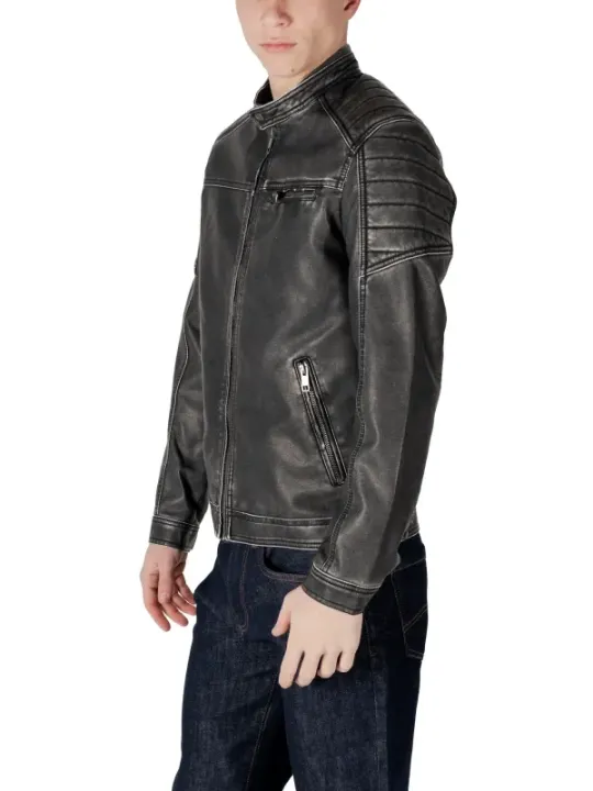 Schwarze Jack & Jones Lederjacke