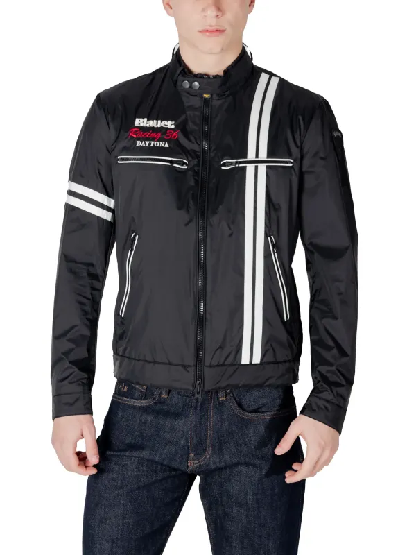 Schwarze Blauer Herrenjacke mit Reißverschluss