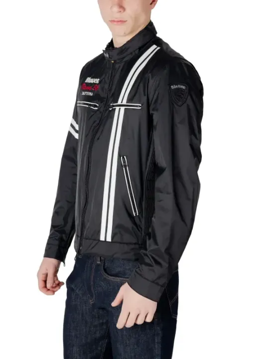 Schwarze Blauer Jacke mit Streifen
