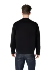 Schwarzer Fleece Pullover mit Logo