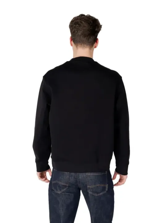 Schwarzer Fleece Pullover mit Logo