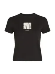 Schwarzes Calvin Klein Jeans Logo T-Shirt