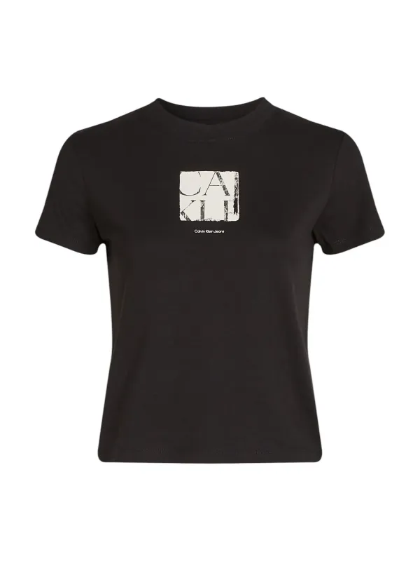 Schwarzes Calvin Klein Jeans Logo T-Shirt