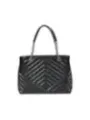 Schwarze Armani Exchange Lederhandtasche Chevron