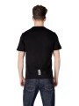 Schwarzes EA7 Baumwoll-T-Shirt Slim-Fit