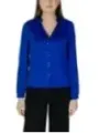 Royalblaue Bluse mit Knopfleiste