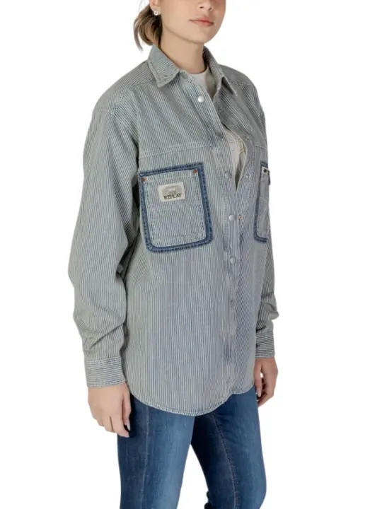 Gestreiftes Replay Hemd mit Taschen