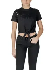 Schwarzes Baumwoll-T-Shirt von Guess