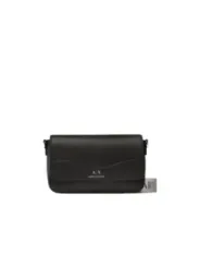 Schwarze Armani Exchange Leder Umhängetasche