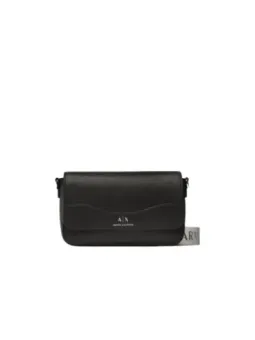 Schwarze Armani Exchange Leder Umhängetasche