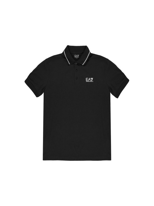 Schwarzes EA7 Polohemd mit Logo